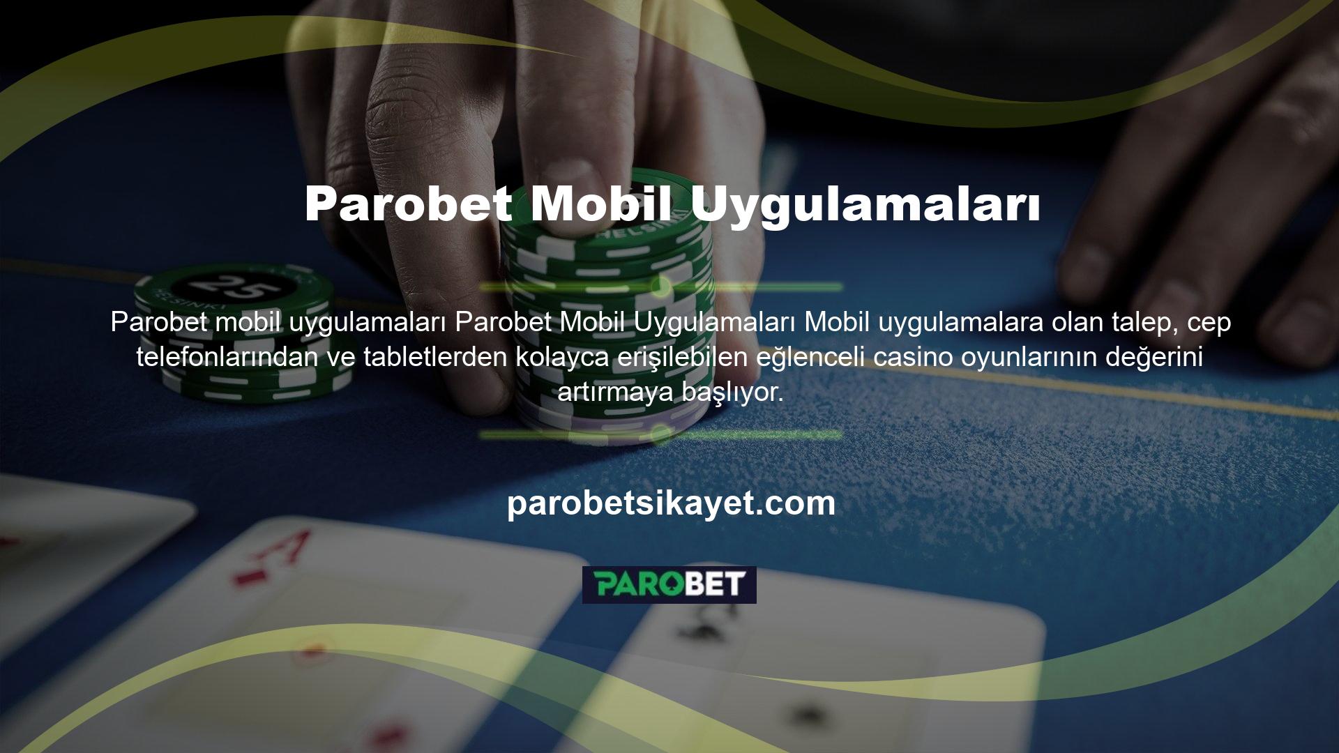 Parobet mobil uygulaması, online olarak yapılabilecek tüm işlemlerin anında tadını çıkarma, yüksek riskleri kabul etme ve hızlı ödeme imkanı sunan uygulamanın özel bir parçasıdır